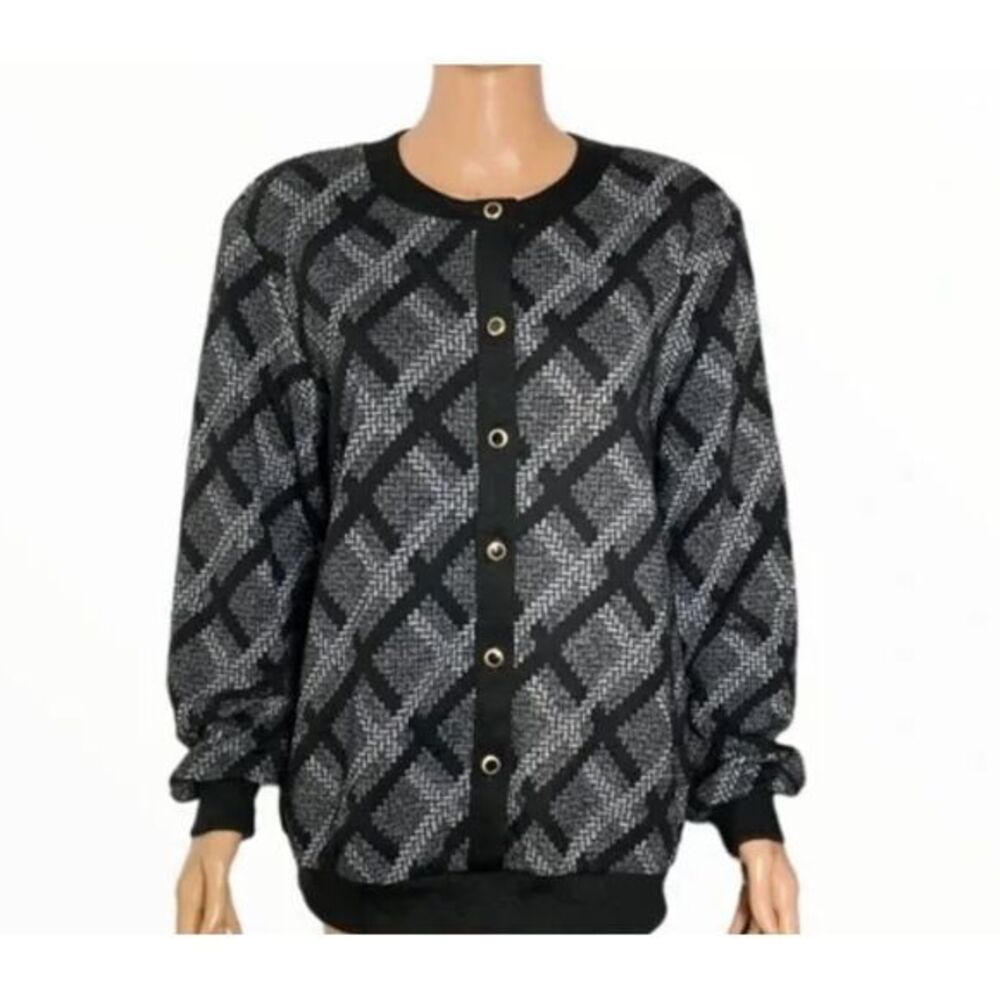 Vintage Alfred Dunner geometric pattern cardigan size‎ small